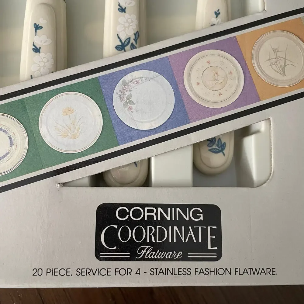 Corning Coordinate First of Spring Flatware Set 20 Piece Vtg Regent Sheffield